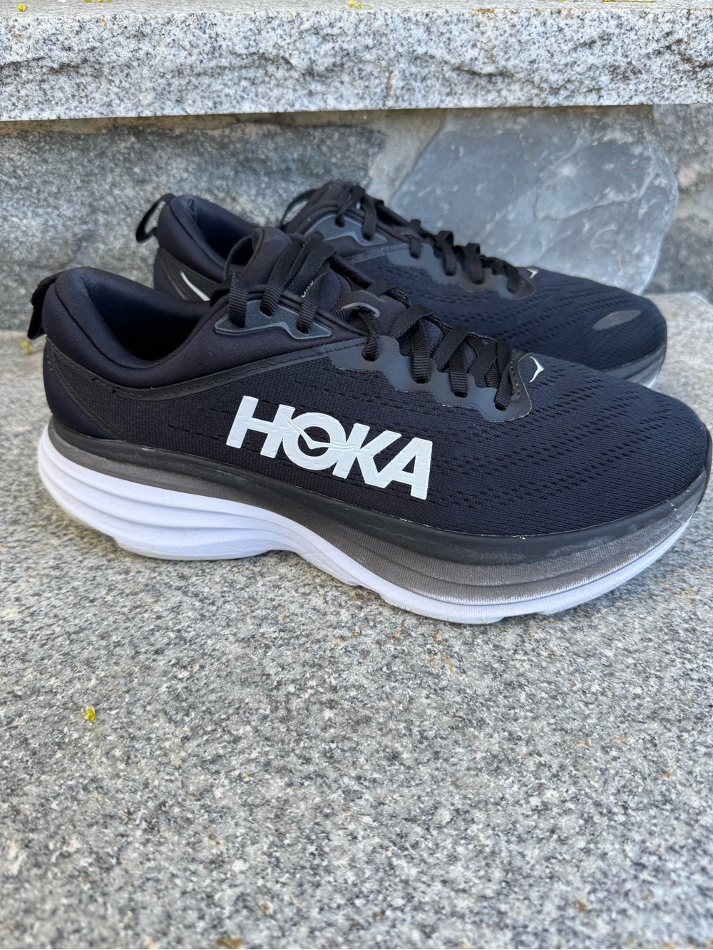 Hoka Men's Black Athletic Shoes with White Midsole